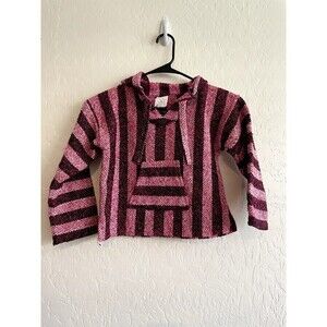 Confecciones Artilana Baja Pullover Hoodie Kids Poncho Size 6/Small Stripes